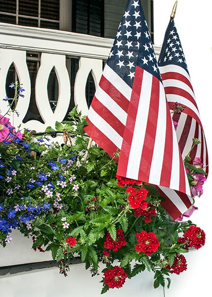 flags outside window